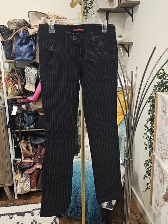 UNIONBAY Denim - Vintage Low Rise UNIONBAY Black with White Pinstripe Pants